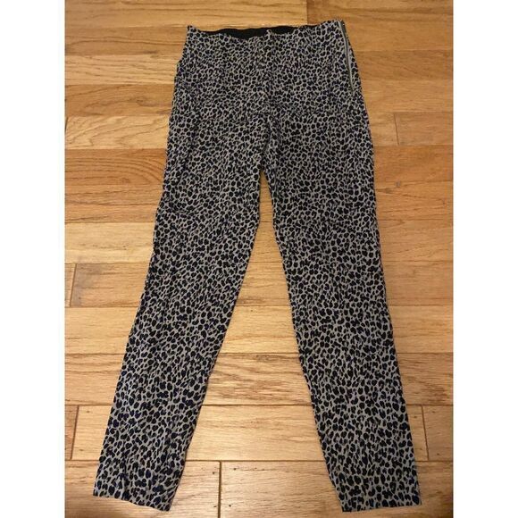 A New Day women's leopard print elastic waist with side zip skinny dress pants 4 - Picture 1 of 9
